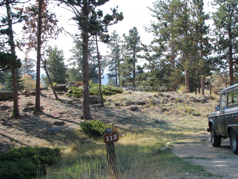 Campsite 112 in Moraine Park Campground at Rocky Mountain National Park